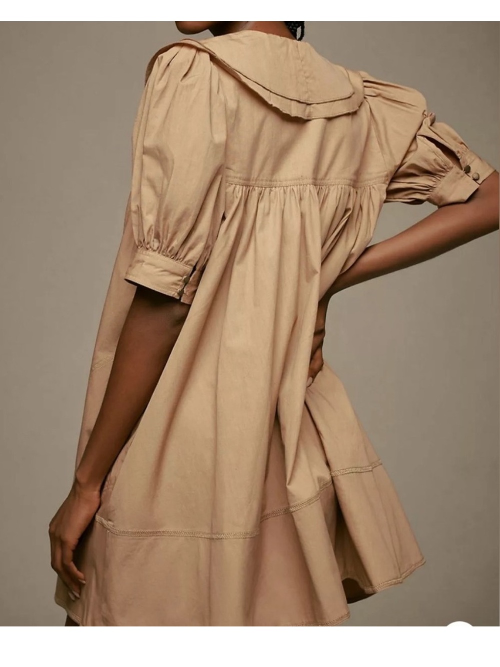 pilcro by anthropologie Short-Sleeve Bow-Front Tunic Mini Dress size large - Picture 2 of 7